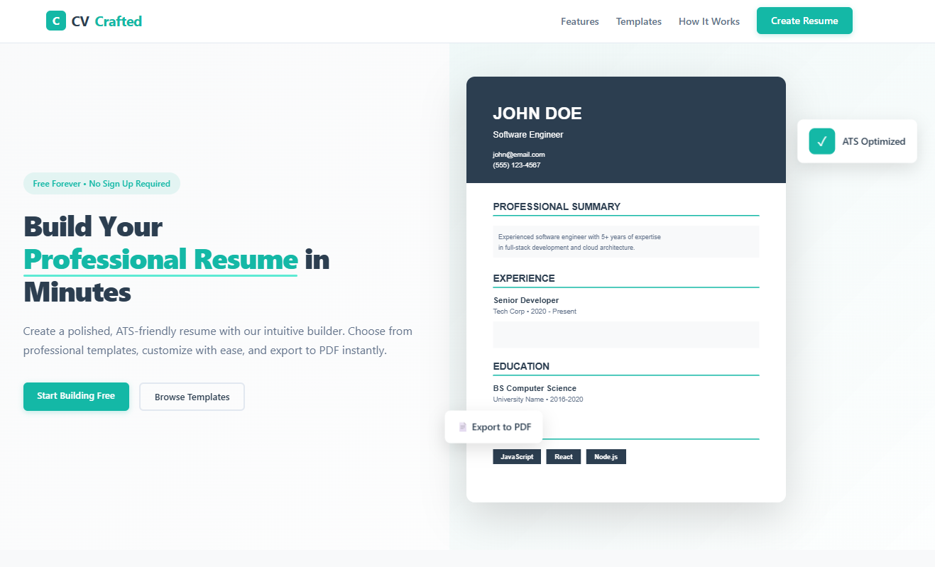 ResumeHub Main Interface