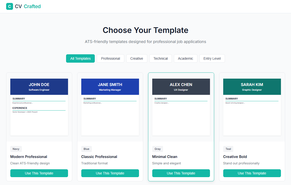 Resume Builder Interface